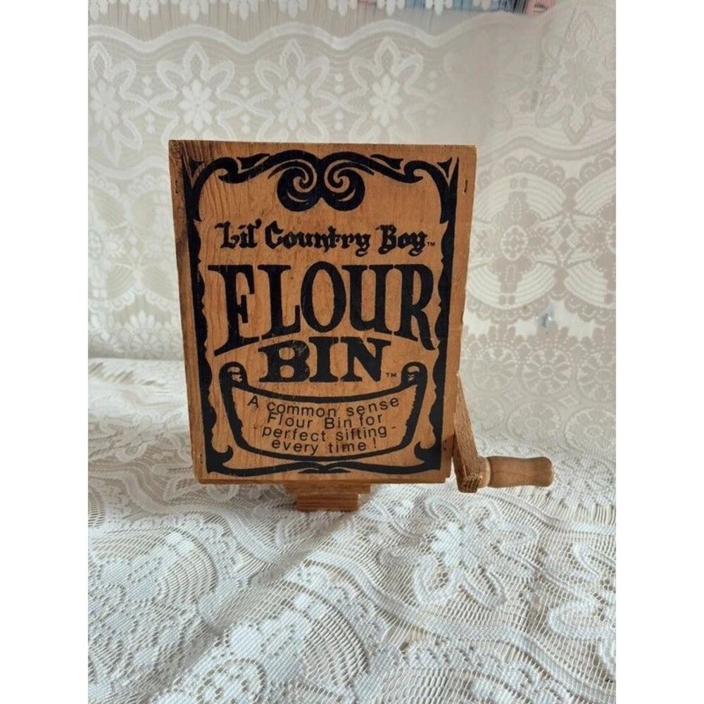 Wood Flour Bin Wall Decor Vintage Country Kitchen Farmhouse